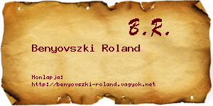 Benyovszki Roland névjegykártya