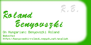 roland benyovszki business card